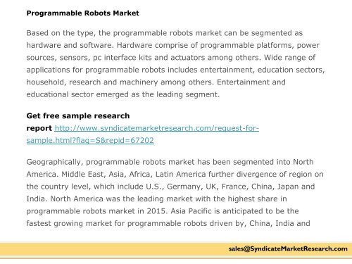 Programmable Robots Market