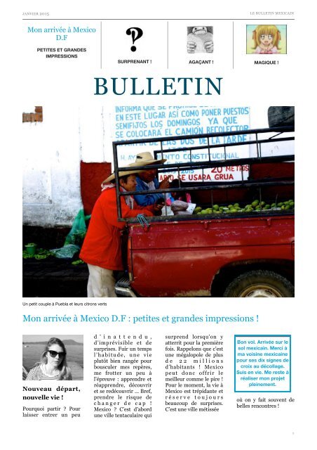 Le bulletin mexicain - Janvier 2015