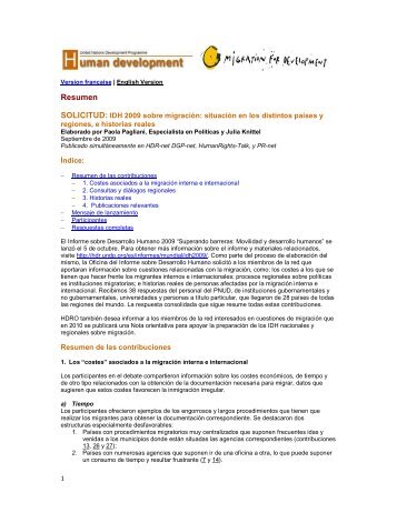 Resumen - Human Development Reports - United Nations ...