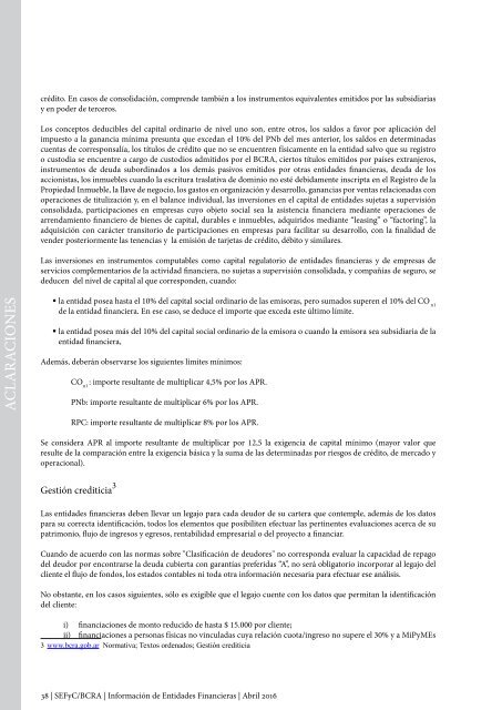 Información de Entidades Financieras