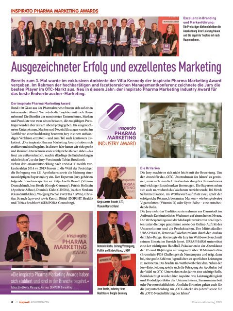 Sonderheft PHARMA MARKETING 2015