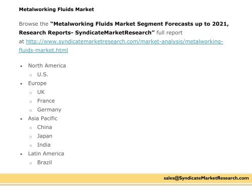 Metalworking Fluids Market