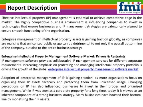 Global Enterprise Intellectual Property (IP) Management Software Market