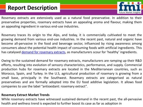 Global Rosemary Extracts Market