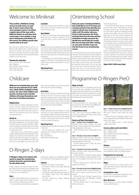 O-Ringen Sälen 2016 Programme