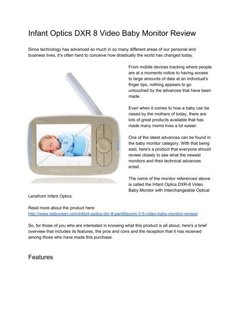 infant optics new monitor