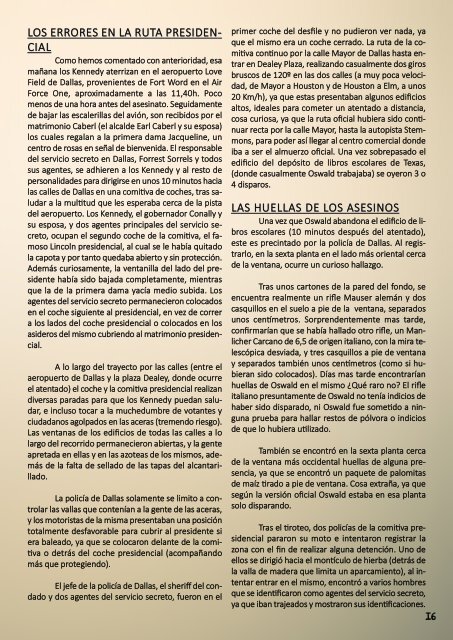 El Mundo Sobrenatural Julio 2016 - Los errores que mataron a Kennedy