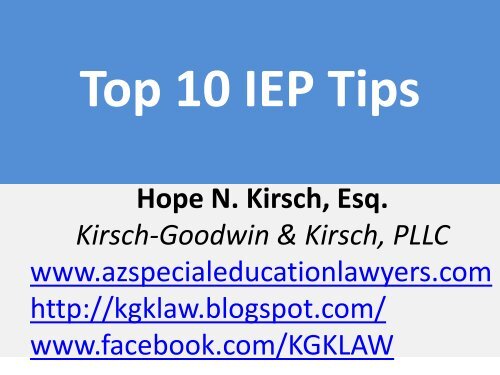 Top 10 IEP Tips