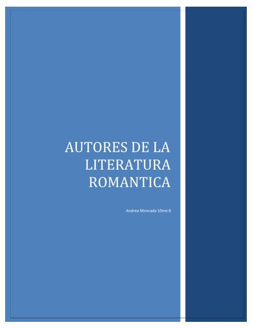 AUTORES DE LA LITERATURA ROMANTICA