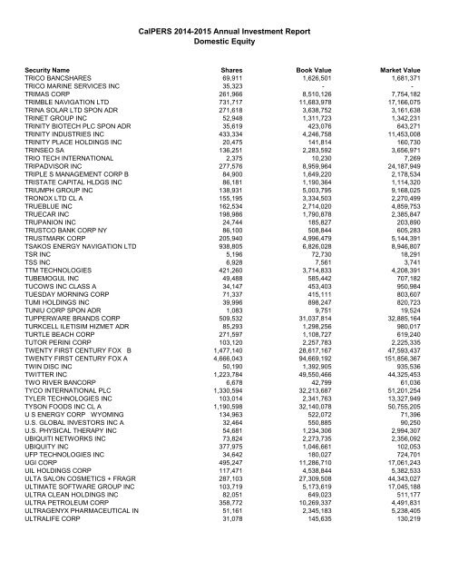 Annual Investment Report