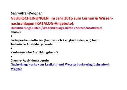 Katalog 2016 Business English Woerterbuch franzoesisch kfz edv Mediengestaltung Lexikon (Frankfuerter Buchmesse)