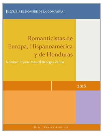 romanticistas de europa hispanoamerica y honduras