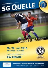 Stadionheft zum Spiel gegen den ASV Pegnitz