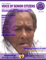 AGEING IN NEPALI PRESS (June 1-30 2016)