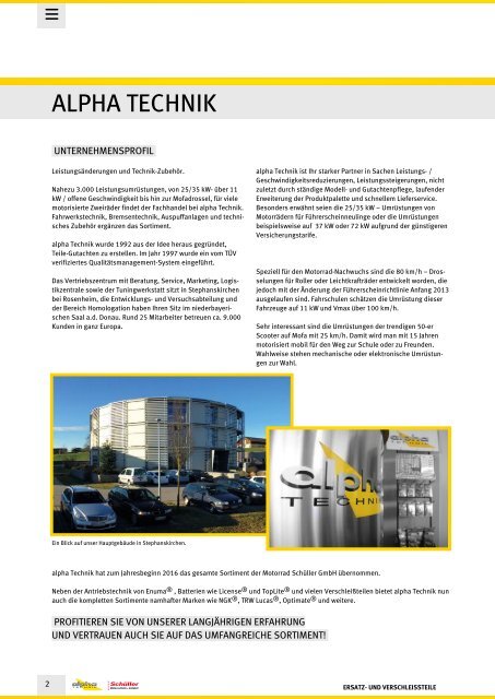 alpha Technik Katalog Ersatz- und Verschleißteile 2016