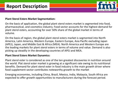 Plant Sterol Esters Market