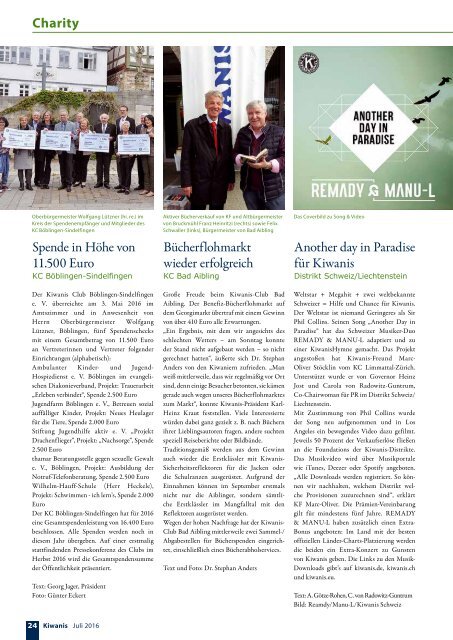 Kiwanis Nachrichten Ausgabe 2-2016