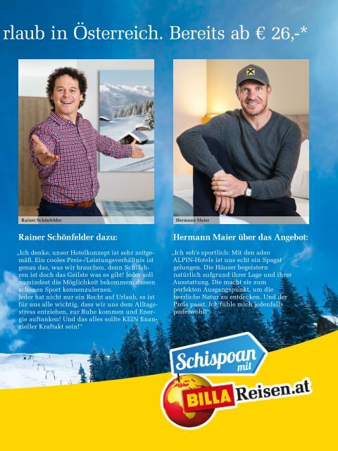 ITS Billa Reisen Winterkatalog 2016/17 - Autoreisen Wintersport Wellness