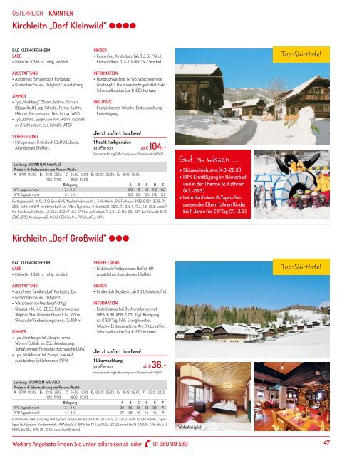 ITS Billa Reisen Winterkatalog 2016/17 - Autoreisen Wintersport Wellness