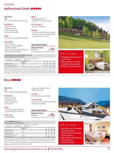 ITS Billa Reisen Winterkatalog 2016/17 - Autoreisen Wintersport Wellness