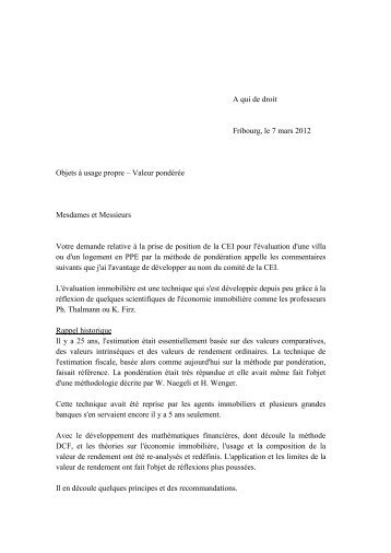 A qui de droit Fribourg, le 7 mars 2012 Objets à usage propre - Uspi