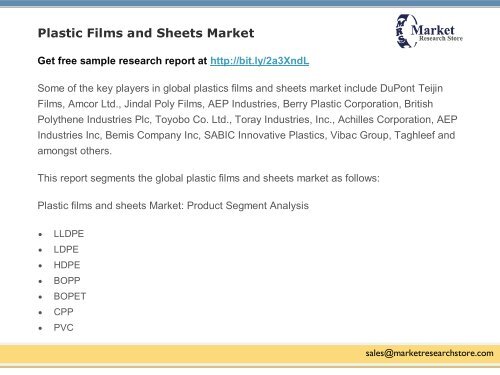 Global Plastic Films and Sheets Market Set for Rapid Growth, To Reach Around USD 120.0 Billion by 2020