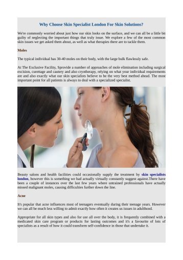 Why Choose Skin Specialist London For Skin Solutions?