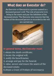 Robson Hayes Legal - What does an Executor do-