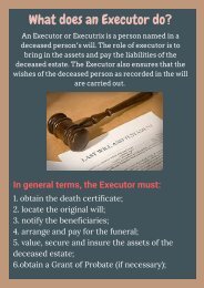 Robson Hayes Legal - What does an Executor do?