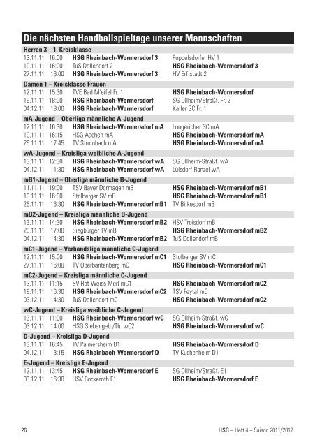 Wir wissen nicht, wer die Handball - HSG Rheinbach-Wormersdorf