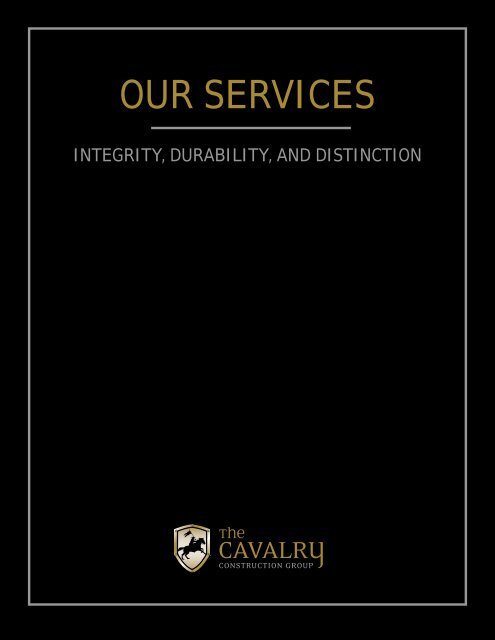 Our Services - Cavalry Construction