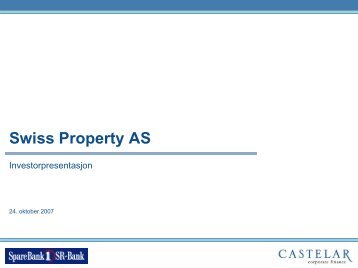 Swiss Real Estate - Castelar - corporate finance