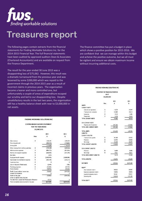 FWS Annual Report 2014/15