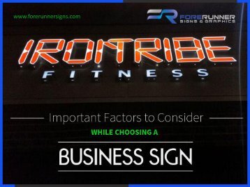 Important Factors to Consider while Choosing a Business Sign