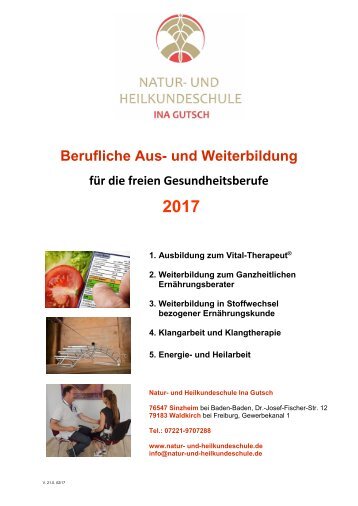 Weiterbildungsübersicht Natur- und Heilkundeschule Ina Gutsch 2017