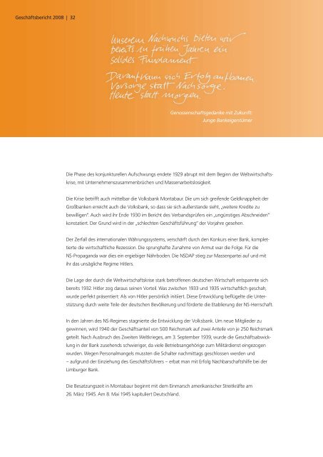 Geschäftsbericht 2008 als PDF - Volksbank Montabaur