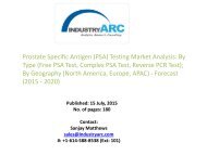 Prostate Specific Antigen (PSA) Testing Market: medical corporations to invest huge capital for elevated PSA test equipment