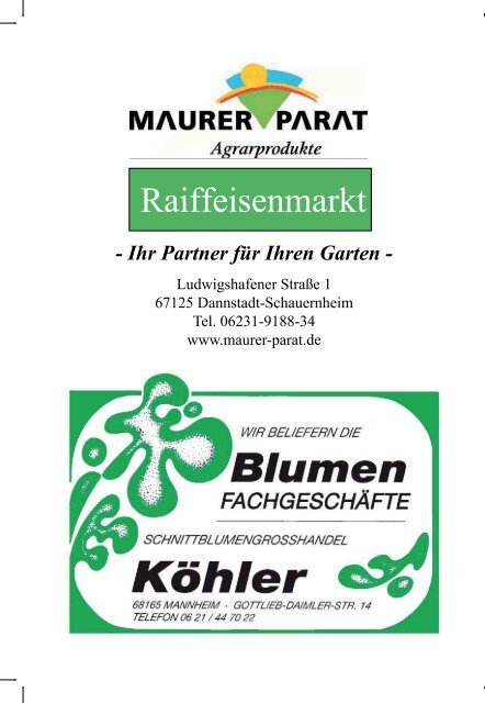 Ihr Partner für Ihren Garten - TC Mutterstadt