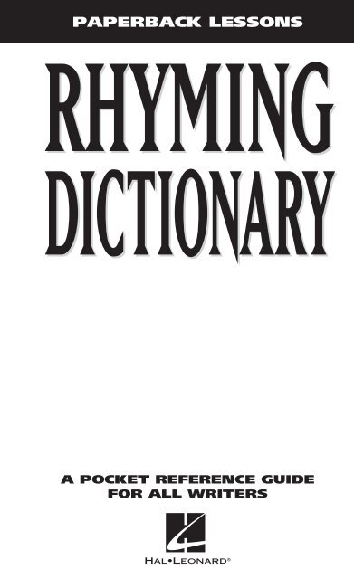 Rhyming Dictionary: A Pocket Reference Guide for All Writers
