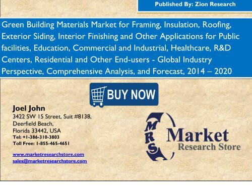 Global Green Building Materials Market Is Anticipated To Hit