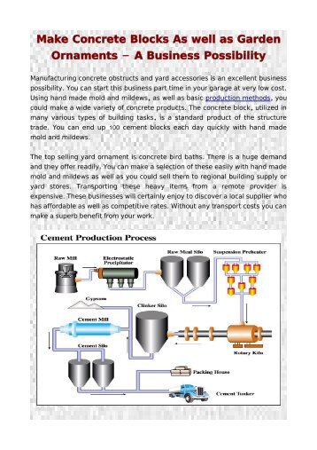 Make Concrete Blocks As well as Garden Ornaments - A Business Possibility