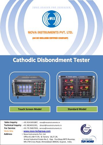 Nova Instruments Pvt. Ltd |Cathodic Disbondment Tester | Cd Tester