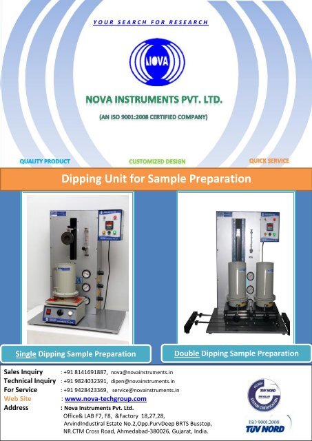 Dipping Unit Nova Instruments Pvt. Ltd | Dipping Unit | Dipping Unit Equipments ...