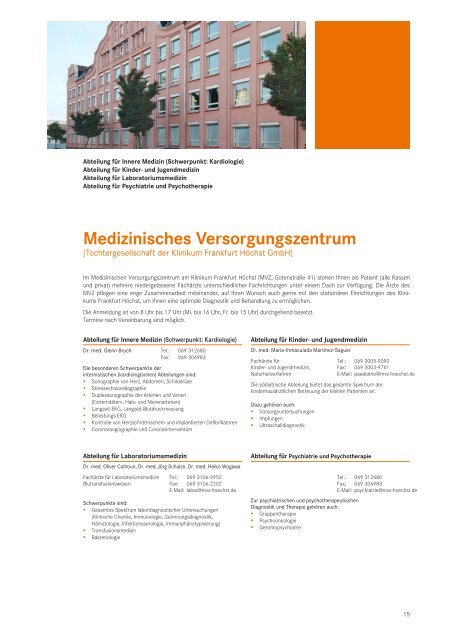 Patientenratgeber Klinikum Frankfurt Höchst