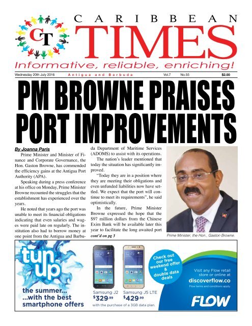 Caribbean Times 55th Issue - Wednesday 20th July 2016