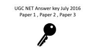 UGC NET Answer Key