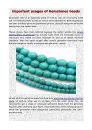 Important usages of Gemstones beads