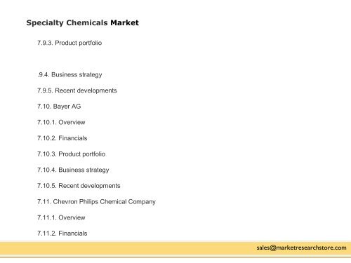 Global Specialty Chemicals Market Growth, Trends, Forecast and Value Chain 2015-2020