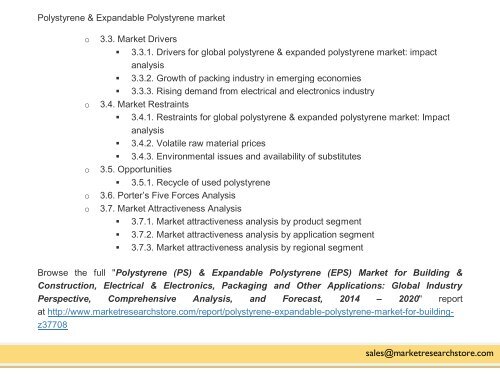 Polystyrene (PS) & Expandable Polystyrene (EPS) Market Set for Rapid Growth, To Reach Around USD 42.0 Billion, Globally by 2020