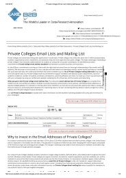 private colleges email contact list